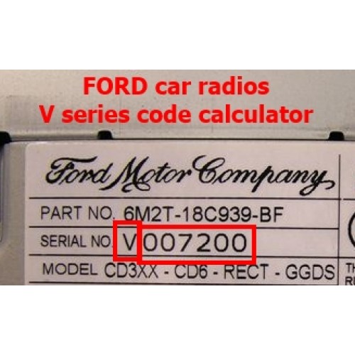 ford v series code calculator serial